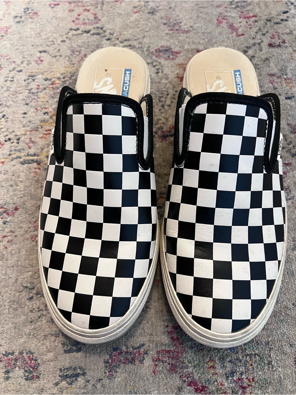 Vans leather Checkerboard Slip-On Sneakers - Black & White